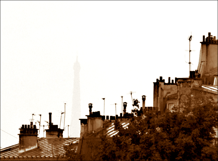 eiffel unsharp mask sepia